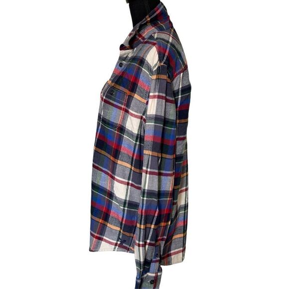 American Eagle Shirt Mens Blue Red Tan Plaid Long Sleeve Button Up Sz Medium - Picture 5 of 6